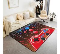 Homemissing Alfombra de sala de estar para niños, niños, niños, niñas, videojuegos, gamepad 150 x 200 cm, alfombra decorativa para niños y niñas, diseño de dibujos animados, tapete suave