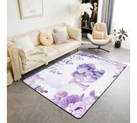 Homemissing Alfombra de salón con diseño de elefante para dormitorio, 150 x 200 cm, alfombra de decoración de regalos personalizados, alfombra de piso con letra R inicial R, alfombra para interiores