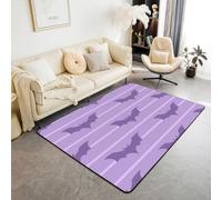 Homemissing Alfombra de salón con temática de Halloween para dormitorio, 100 x 150 cm, bonita alfombra de decoración de animales de murciélago para niños y niñas, diseño de dibujos animados kawaii