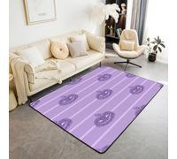 Homemissing Alfombra de salón con temática de Halloween para dormitorio, 100 x 150 cm, bonita alfombra de decoración de calabaza para niños y niñas, diseño de dibujos animados kawaii geométrico, a