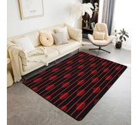 Homemissing Alfombra de salón con temática de Halloween para dormitorio, 100 x 150 cm, bonita alfombra de decoración de calabaza para niños y niñas, diseño de dibujos animados, kawaii, negro y rojo, a