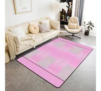 Homemissing Alfombra geométrica vintage de 100 x 150 cm, diseño de rayas básicas geométricas para sala de estar, dormitorio, arte moderno, arte abstracto rosa, tapete para interiores