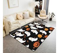 Homemissing Alfombra para sala de estar con diseño de fantasma, para dormitorio, 100 x 150 cm, para niños, niñas, temática kawaii de Halloween, decoración de habitación