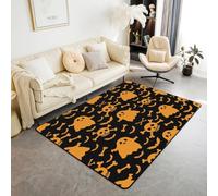 Homemissing Alfombra para sala de estar con temática de Halloween, 100 x 150 cm, para niños, diseño de calavera de azúcar y fantasma, para niños y niñas, diseño de murciélagos kawaii, animales