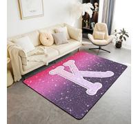 Homemissing Alfombra para sala de estar para niños y niñas, 100 x 150 cm, decoración de letra K, tapete de piso para interiores, regalo personalizado antideslizante