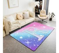 Homemissing Alfombra para sala de estar para niños y niñas, 150 x 200 cm, decoración de regalos personalizados, alfombra de piso interior con letra R, antideslizante