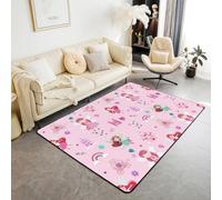 Homemissing Alfombra rosa de princesa para sala de estar para dormitorio, niños, niñas, adolescentes, 150 x 200 cm, alfombra decorativa de castillo de cuentos de hadas, alfombra de ensueño para