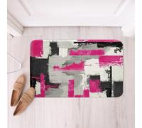 Homemissing Alfombras de baño abstractas de microfibra rústica, color morado y gris, accesorios de baño, antideslizantes, 16 x 24 pulgadas, suaves