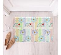 Homemissing Alfombras de baño con diseño de arcoíris y flores lindas de microfibra, accesorios de baño con estampado floral, antideslizantes, 50,8 x 81,3 cm, suaves