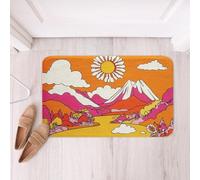 Homemissing Alfombras de baño con flores de color naranja, estilo retro, floral, bohemio, estilo años 70, diseño de flores hippies, accesorios de baño, 20 x 32 pulgadas, microfibra suave