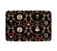 Homemissing Alfombras de baño de Navidad, cascanueces, de microfibra, soldado, guardia real, princesa, accesorios de baño, diseño de flores, antideslizante, 40,6 x 60,9 cm, suave