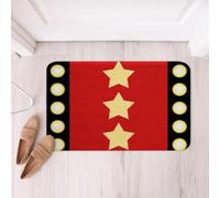 Homemissing Alfombras de baño de película roja con diseño de estrella dorada, para teatro, hogar, cine, accesorios de baño, felpudos vintage de 20 x 32 pulgadas, microfibra suave
