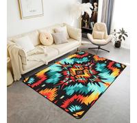 Homemissing American Native - Alfombra de poliéster azteca occidental, 100 x 150 cm, para sala de estar, dormitorio, decoración bohemia, alfombra étnica geométrica, para interiores, suave