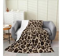 Homemissing Cobija de felpa con estampado de guepardo, manta de franela con patrón de piel de animal salvaje, 40 x 50 pulgadas, color marrón, vida silvestre africana para todas las estaciones, para
