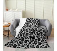 Homemissing Cobija de franela con estampado de guepardo, diseño de piel de animal salvaje, tamaño Queen, 90 x 90 pulgadas, manta de forro polar de vida silvestre africana gris para niños, mujeres y