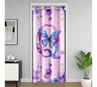 Homemissing Cortina de puerta de mariposa para privacidad en la puerta, 86 x 203 cm, 1 panel, cubierta de armario con monograma, cortina divisora de habitación con letra Q personalizada, letra inicial