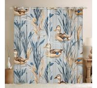 Homemissing Cortinas de pato para dormitorio, sala de estar, caza de patos, 30%-50%, cortinas opacas de oscurecimiento de animales salvajes, 2 paneles de 46 x 72 pulgadas de largo para decoración de