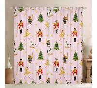 Homemissing Cortinas opacas de príncipe y princesa, 2 paneles, 52 x 63 | Cortinas de oscurecimiento con diseño de caballo de pino para dormitorio, sala de estar, decoración de cuentos de hadas