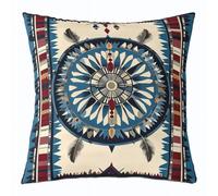Homemissing Funda de cojín con diseño de atrapasueños azteca occidental, 1 pieza, funda de cojín nativa americana, funda de almohada del suroeste para sofá, funda de cojín bohemia, decoración de
