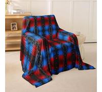 Homemissing Funda de sofá para sofá, color rojo, azul y negro, funda de sofá geométrica a prueba de gatos para mascotas, arte abstracto moderno, protector de sofá a prueba de arañazos, funda de sofá