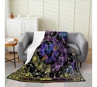 Homemissing Gemini Constellation - Manta de cama para todas las estaciones, manta de felpa de astrología, para niños, niñas, adolescentes, decoración de habitación del zodiaco psicodélico, manta de