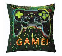 Homemissing Juego de 1 funda de cojín para niños de 50 x 50 cm, para cama, sofá, funda de almohada con diseño de gampead verde, funda de cojín con mando de videojuegos