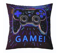Homemissing Juego de 1 funda de cojín para niños de 55 x 55 cm, para cama, sofá, funda de almohada con diseño de gampead azul, funda de cojín con mando de videojuegos