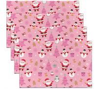 Homemissing Juego de 4 manteles individuales de Navidad para fiestas, cocina, comedor, decoración de Papá Noel, decoración de vacaciones, interiores y exteriores, 45 x 30 cm, Feliz Navidad