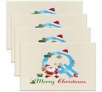 Homemissing Juego de 4 manteles individuales personalizados con letra Q con inicial de Papá Noel, para cocina, comedor, fiesta, decoración interior y exterior, 45 x 30 cm, antideslizante, fácil de