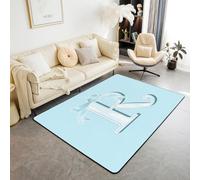 Homemissing Kawaii - Alfombra para sala de estar para niños, niñas, 100 x 150 cm, alfombra decorativa personalizada con letra R, alfombra de suelo para interiores, con monograma, bonito nudo de lazo