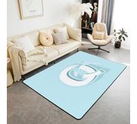 Homemissing Kawaii - Alfombra para sala de estar para niños, niñas, 100 x 150 cm, alfombra personalizada con letra Q, bonita alfombra de moño para interiores, con monograma, antideslizante, inicial Q