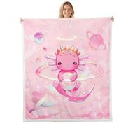 Homemissing Kawaii Axolotl - Manta de forro polar para bebé, 76 x 101 cm, manta sherpa de felpa para cama, sofá, salamandra de dibujos animados, decoración de dormitorio, vida marina del océano