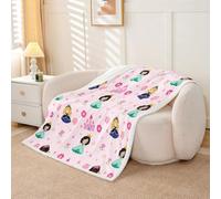 Homemissing Kawaii Castle Sherpa - Manta de forro polar para sofá, princesa, súper suave y acogedora, manta rosa de cuento de hadas para invierno, manta de felpa linda floral de 40 x 50 pulgadas para