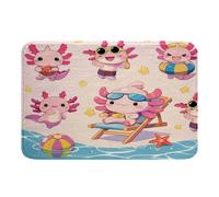 Homemissing Lindas y divertidas alfombras de baño de microfibra de 16 x 24 pulgadas con diseño de salamandra de dibujos animados, antideslizantes, accesorios de vida marina kawaii, los mejores regalos