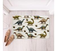 Homemissing Lindos tapetes de baño de dinosaurios digitales 3D de microfibra, accesorios de baño de animales salvajes, selva, dinosaurio, plantas, felpudos, antideslizantes, 20 x 32 pulgadas, suaves