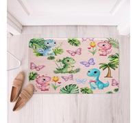 Homemissing Lindos tapetes de baño de microfibra de 20 x 32 pulgadas con diseño de dinosaurio, antideslizantes, accesorios de baño, diseño de dinosaurio, selva, plantas, felpudos suaves