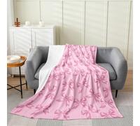Homemissing Manta de felpa con lazo, cobija de franela para bebé, 76 x 101 cm, estilo princesa, para todas las estaciones, kawaii para sofá, cama, sofá, decoración de dormitorio rosa aburrido