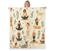 Homemissing Manta de felpa para practicar yoga, manta de sherpa con temática deportiva para niños, ocio, relajación, entrenamiento, manta de forro polar, manta suave y mullida para sofá, cama, sofá,