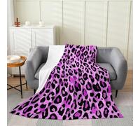 Homemissing Manta de forro polar con estampado de guepardo, manta de franela con patrón de piel de animal salvaje, felpa morada, vida silvestre africana para cama, sofá, silla, sala de estar