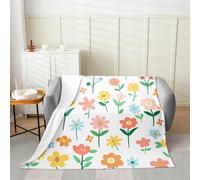 Homemissing Manta de forro polar de franela con flores coloridas para bebé, 76 x 101 cm, manta de forro polar botánico floral para niños, mujeres y hombres, estampado de dibujos animados para cama
