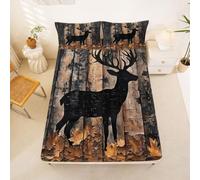 Homemissing Sábana bajera ajustable con 2 fundas de almohada, tamaño doble, ramas de árbol, 16 pulgadas de profundidad, sábana bajera ajustable para niños y niñas, decoración de dormitorio de
