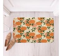 Homemissing Tapete de baño de poliéster naranja con dibujos animados, color naranja fresco, suave, forro polar, para niños y niñas, diseño de frutas cítricas, antideslizante, estilo fruta, para