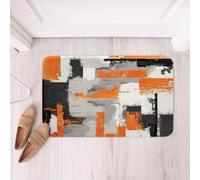Homemissing Tapetes de baño abstractos naranja y gris, accesorios de baño, tapetes de baño de arte rústico, felpudos de piso de 20 x 32 pulgadas, microfibra suave