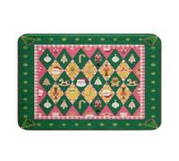 Homemissing Tapetes de baño con diseño de cascanueces de Navidad, diseño de hombre de jengibre, Papá Noel, árbol de Navidad, color verde, accesorios de baño, felpudos de 16 x 24 pulgadas, microfibra