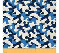 Homemissing The Yard - Tela de camuflaje de 2 yardas de largo x 58 pulgadas de largo, 100 % poliéster, impresión 3D, tela de tapicería de camuflaje, impermeable, estilo militar azul, decoración de
