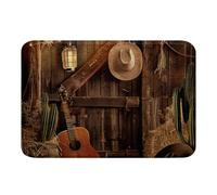Homemissing Western Country - Alfombras de baño de microfibra de 16 x 24 pulgadas, tapetes de baño antideslizantes y rústicos accesorios de baño vintage para puerta