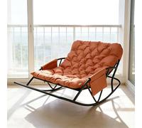 HomeMiYN Sillón Balancín Exterior con cojín para Dos Personas, Silla Balancín Papasan para Dormitorio, Sala de Estar, Jardín, Balcón, Capacidad de Carga 240 kg, Tela