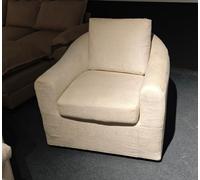 HomeMiYN Sillón giratorio giratorio 360° de alta calidad, redondo, acolchado, sillón de relax moderno con aspecto de terciopelo para dormitorio y balcón, color crema