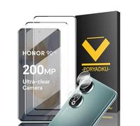 HOMEMO Protector de Pantalla para Honor 90 5G, Película de Vidrio Templado 2 Piezas+ Protector de Lente de Cámara 2 Piezas, 9H Dureza, Antihuellas, HD Clara, Sin Burbujas
