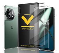 HOMEMO Protector de Pantalla para OnePlus 11 5G, Película de Vidrio Templado 2 Piezas+ Protector de Lente de Cámara 2 Piezas, Antihuellas, 9H Dureza, HD Clara, Sin Burbujas, Anti-Scratch